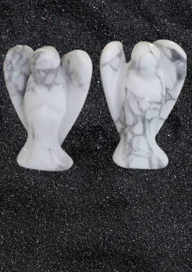 Small Howlite Carved Crystal Angel